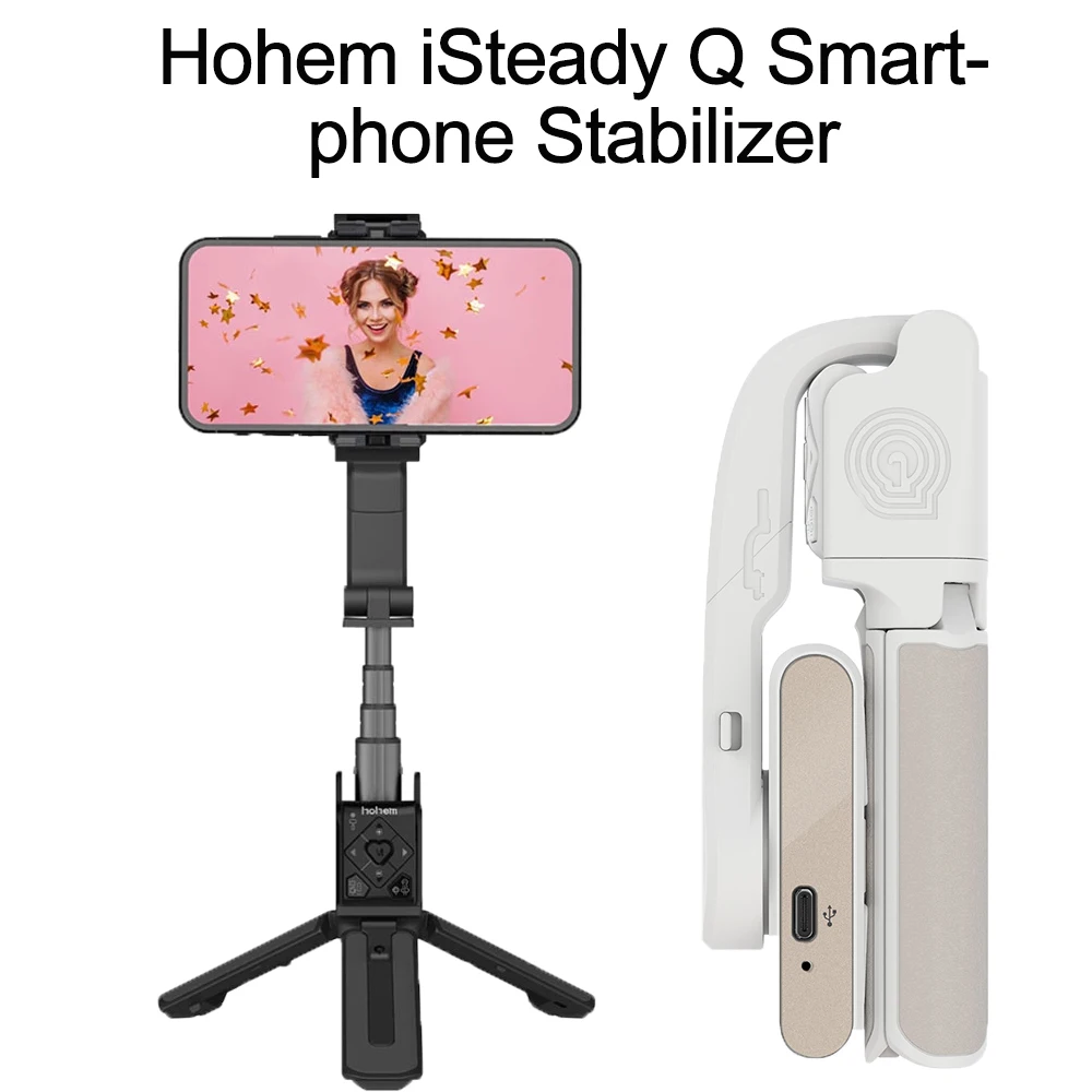 Hohem iSteady Q Smartphone Stabilizer 360 Rotating Face Tracking Handheld Desktop Stabilizer Selfie stick for Live Vlog Video