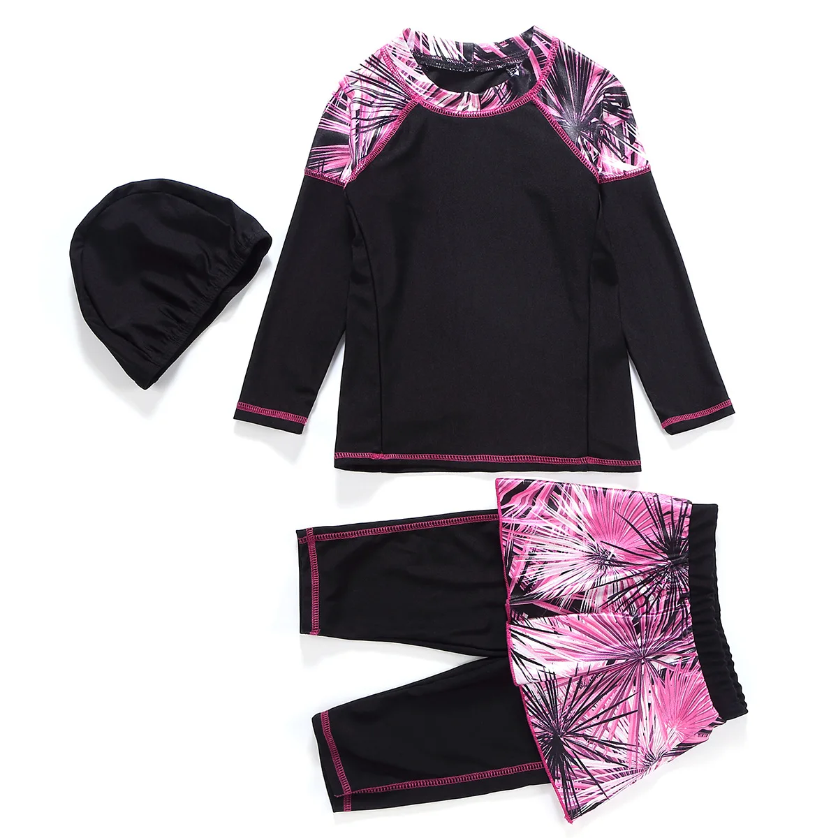 3 ensembles Burkini maillot de bain musulman pour filles adolescent maillot de bain été hiver Islam femmes noir marine sport vêtements plage Style