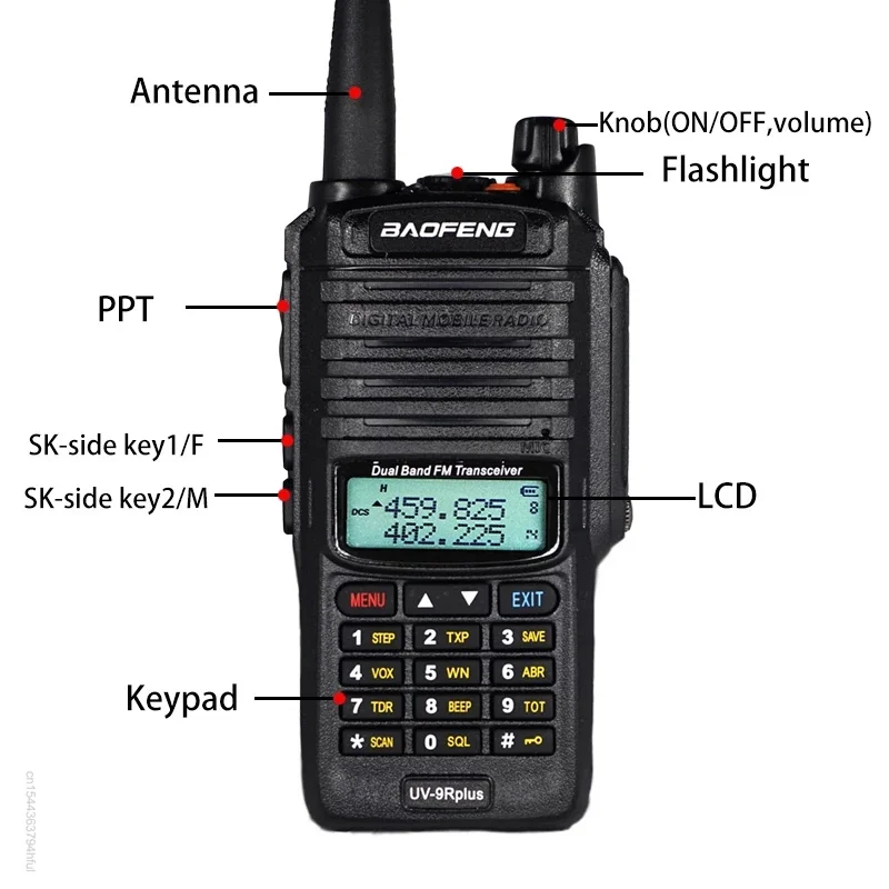 Walkie Talkie Daya Tinggi Baofeng UV-9R Plus Tahan Air IP68 VHF UHF Radio Dua Arah UV9R Plus Radio Ham CB Portabel untuk Berburu