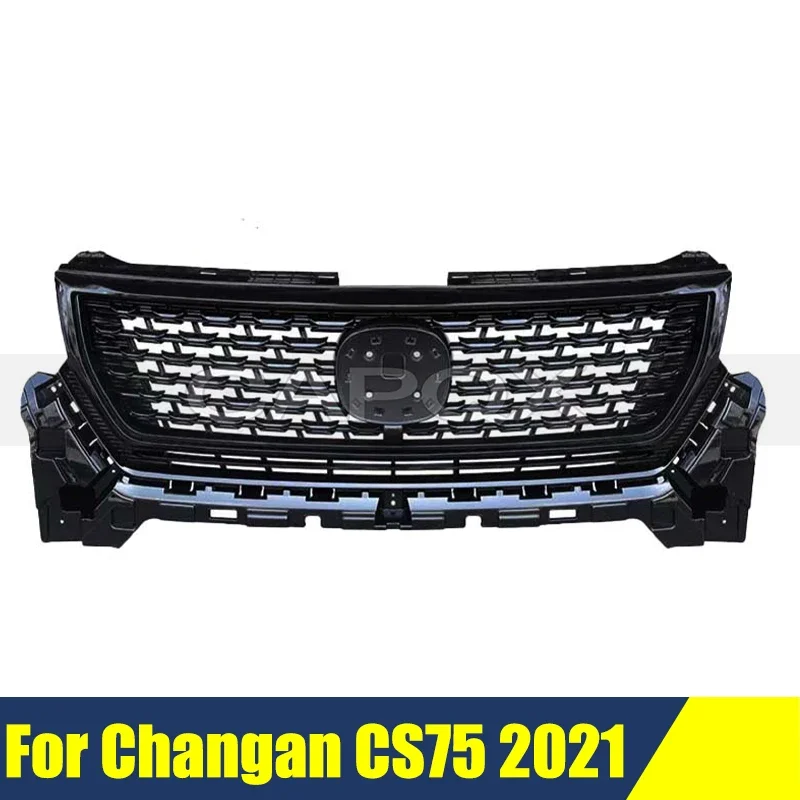 

Решетка переднего бампера, маска для Changan CS75 2021, хромированная решетка радиатора, средняя сетка, гоночные грили, автоматическая решетка