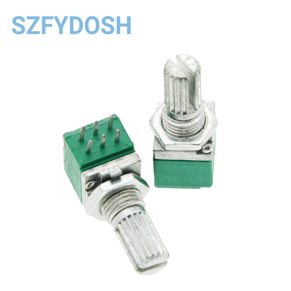 5pcs/lot Special Audio Amplifier High Precision 10% Double Potentiometer RK097G 20K 50K 100K Handle Length 15MM Flower Axis