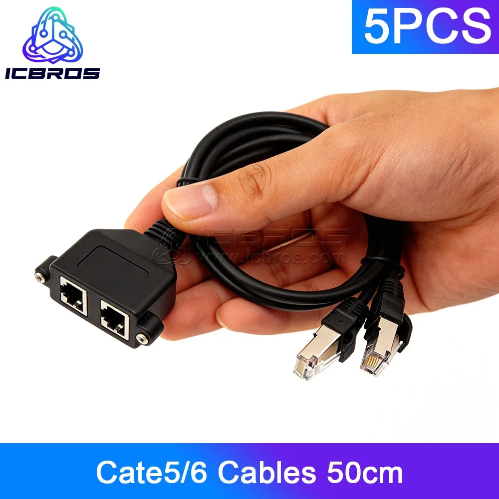 

5 шт. двойной удлинительный кабель RJ45 RJ45 «папа-мама» с винтовым креплением на панели Ethernet LAN удлинитель сети Cate5/6
