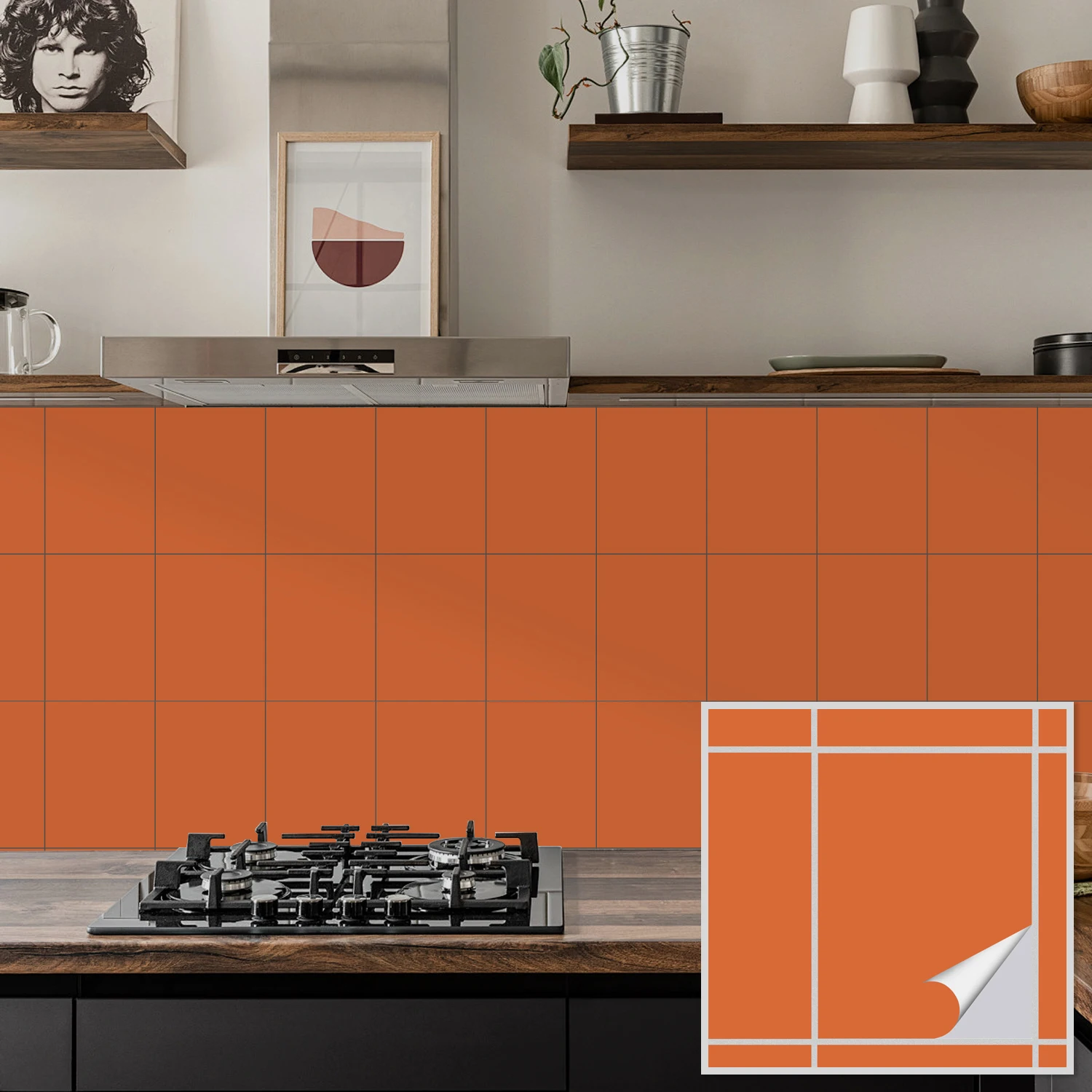 

Solid color detachable wall tile sticker, suitable for home decoration wall stickers on kitchen and bathroom walls