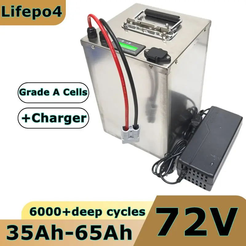 

72V 35Ah 45Ah 65Ah 80Ah 100Ah Lithium Ion Deep Cycles Battery for 1000W 2000W 3500W AGV Pedal Car Rickshaw Skateboard