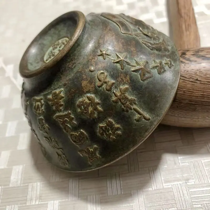 Antique Copper Bowl Collection Brass Mao Grandpa Head Portrait Bowl Crafts Decoration Relief Ancient Poetry People's Commune Cop