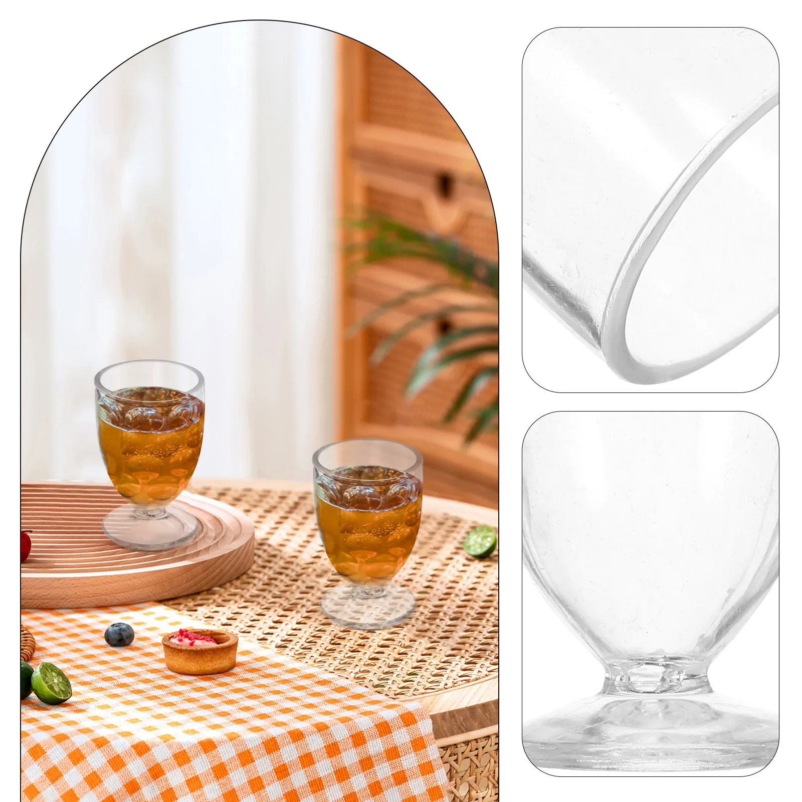 

50pcs Mini Beer Cups Transparent Lightweight Miniature Drinking Cups Portable Outdoor Party Decor Desktop Mini House