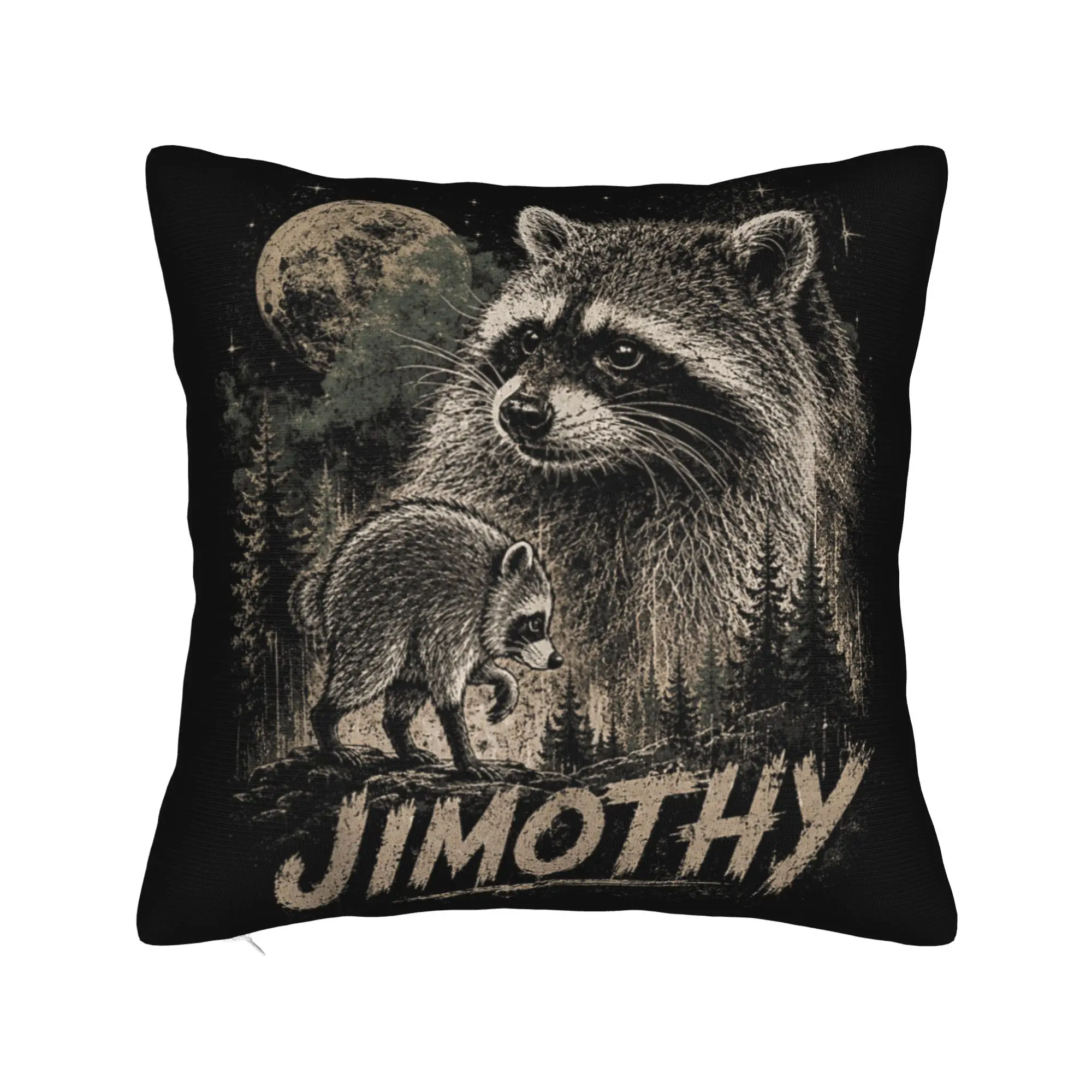 Vintage Bootleg Jimothy Moonlit Forest Meme Pillow Case  Comfy Pillow Cover Funny Pillowcases For Sofa Home Decoration