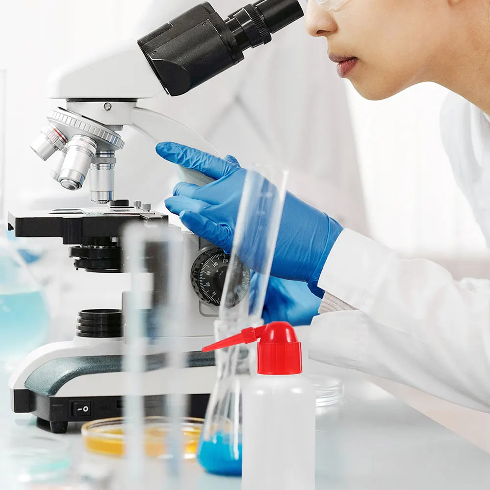 6Pcs Lab Rinse Bottle with Angled Spout Clear Scaled Squeeze Bottles for Precision Cleaning Medical Lab Use 250Ml