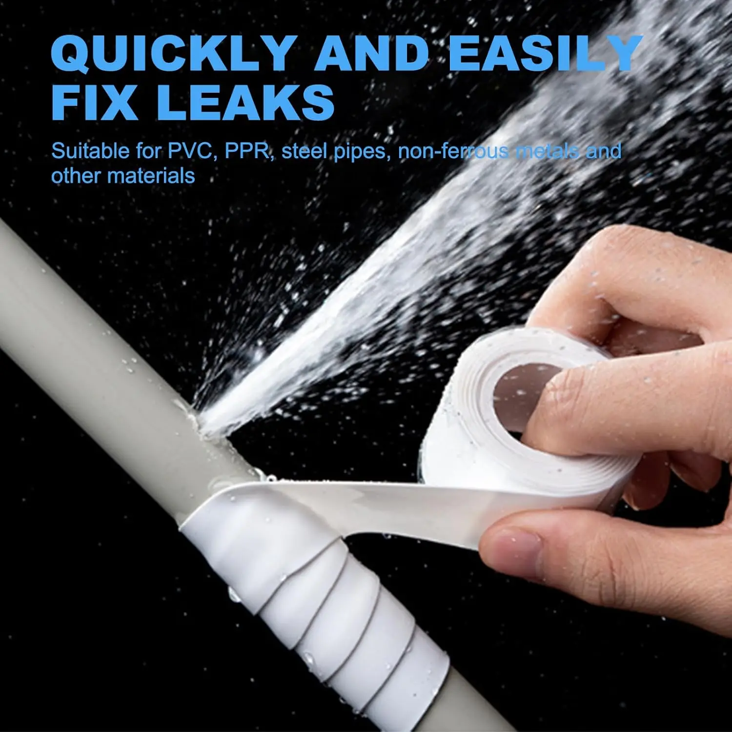 YITAPE Self Fusing Silicone Tape Waterproof Pipe Repair Tape Heavy Duty Leak Sealant for Hose Roof Auto Marine 1.5M