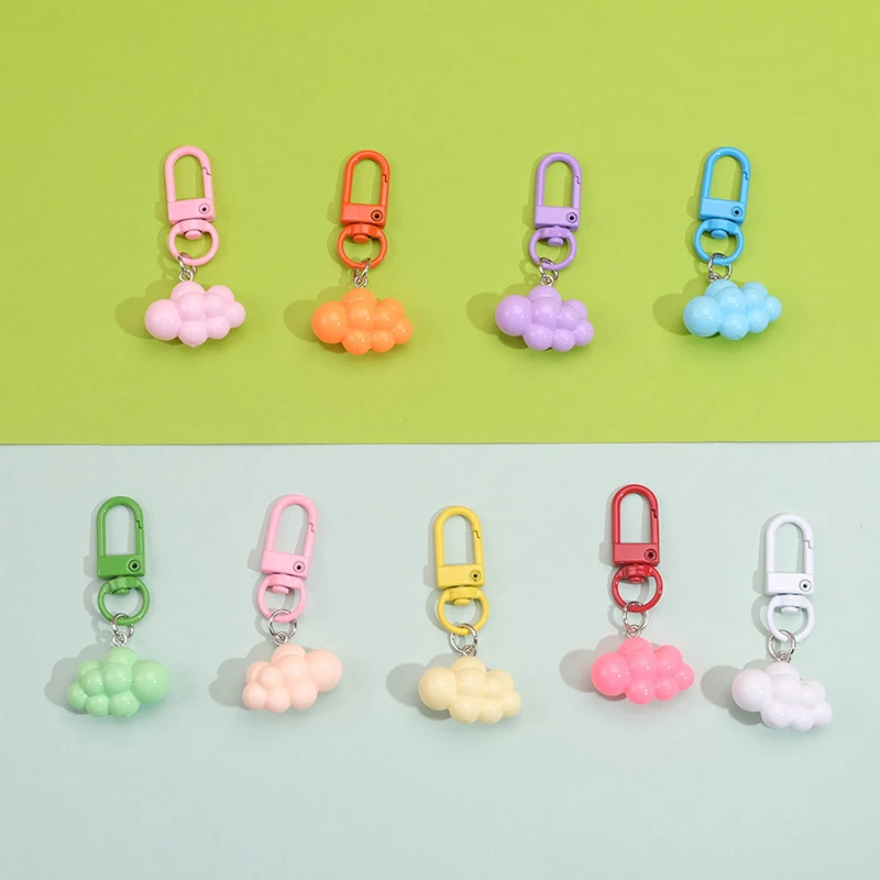 Cute Cloud Resin Keychain Fashion Colorful Cloud Backpack Pendant Accessories Phone Pendant Girl Couple Gift Decoration