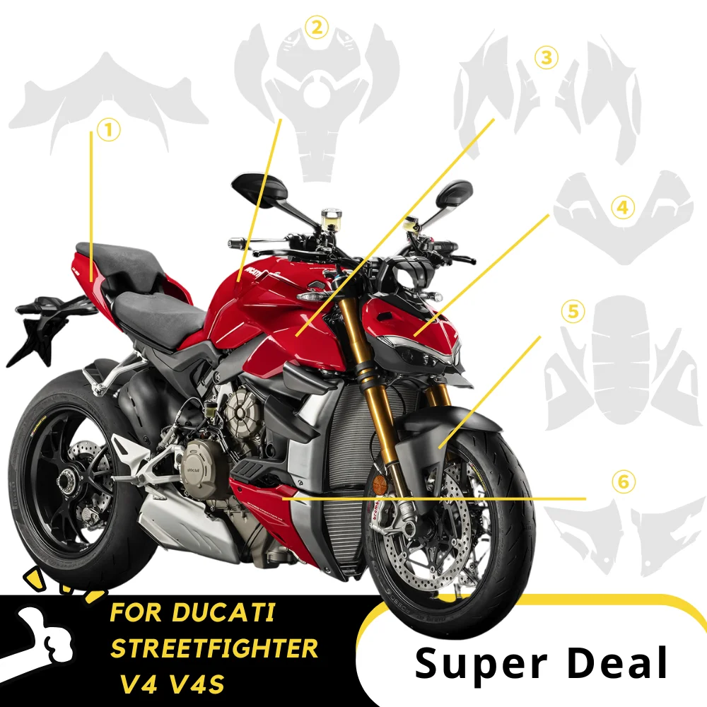 

For DUCATI Streetfighter V4 V4S PPF TPU Protective Film Full Body Paint Protection Scratch Resistant Kit ducati STREETFIGHTER V4
