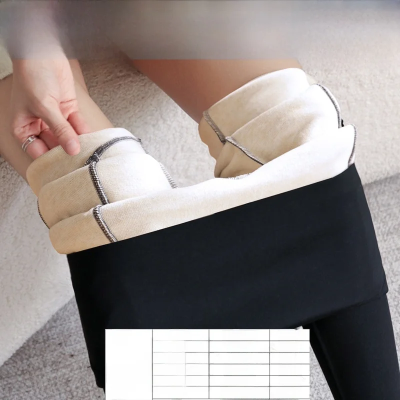 

High Waist Fce Lined ark Pants Yoga Trousers Women's Base Layer Pants Double ket LULU Sle Autumn Winter plus Size