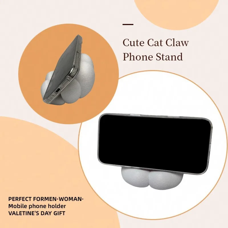 Xiaomi لطيف قاعدة القط مخلب حامل هاتف سطح المكتب الإبداعية حامل داعم قلادة الضغط الحرفية الديكور حامل هاتف 2026 #2
