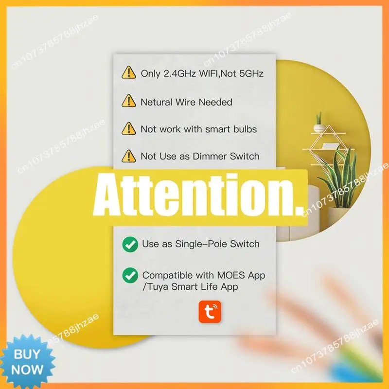 A10R Tuya Wi-Fi Smart Light Switch US Single Work With For Alexa Google Home US Plug 2-Gang 1 Piece