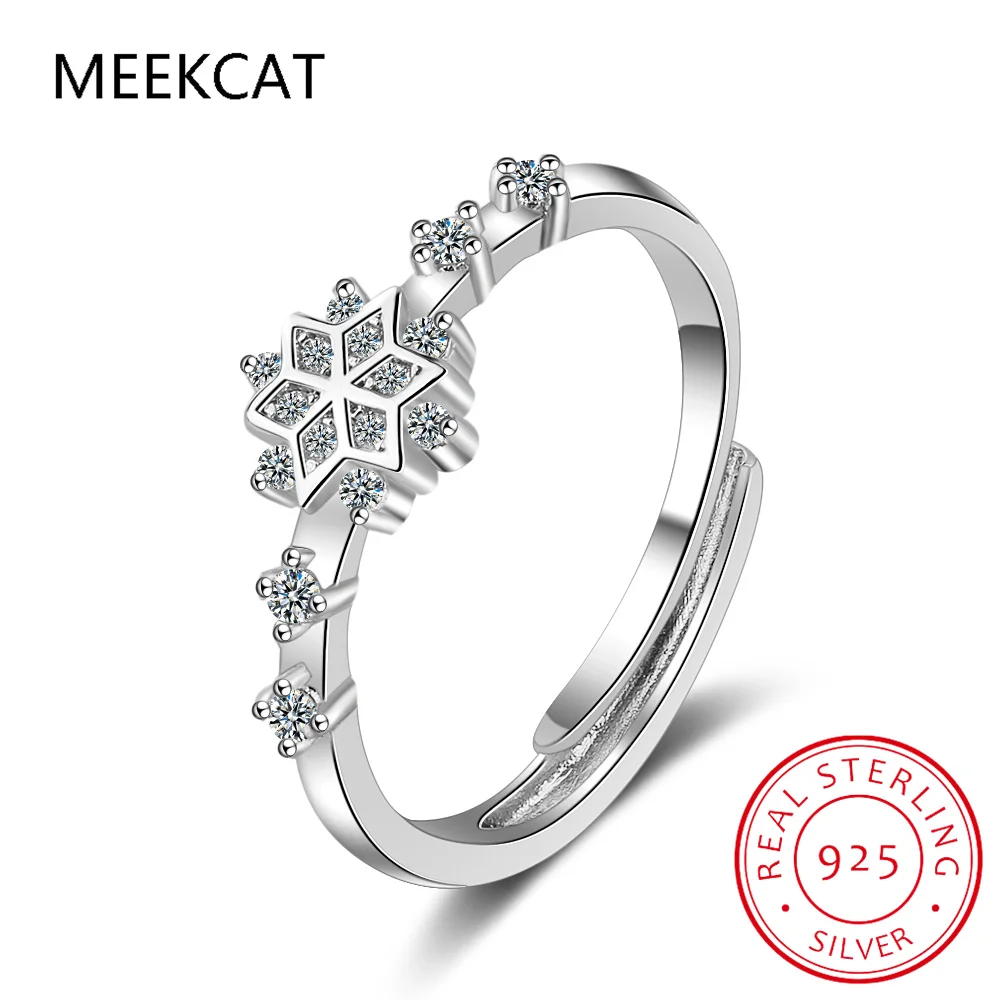 D Color VVS1 Moissanite Ring for Women Wedding Fine Jewelry 925 Sterling Silver Engagement Snowflake Rings Gifts