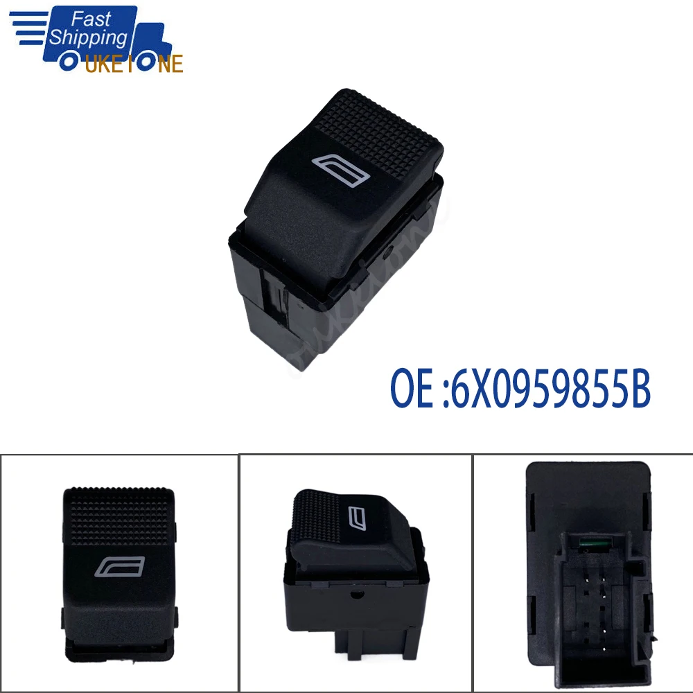 Botón de Control de ventana eléctrica para Volkswagen, VW, Polo, Lupo, Seat Cordoba, Ibiza, Arosa1998-2005, 6x 0959855b, accesorios de coche