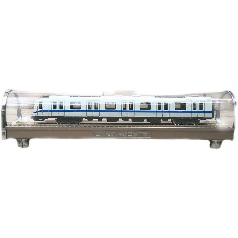 1:68 Scale Lanzhou Metro Line 1 Engineering Vehicle Train Simulation Model Static Vehicle Decoration Room Ornament Display