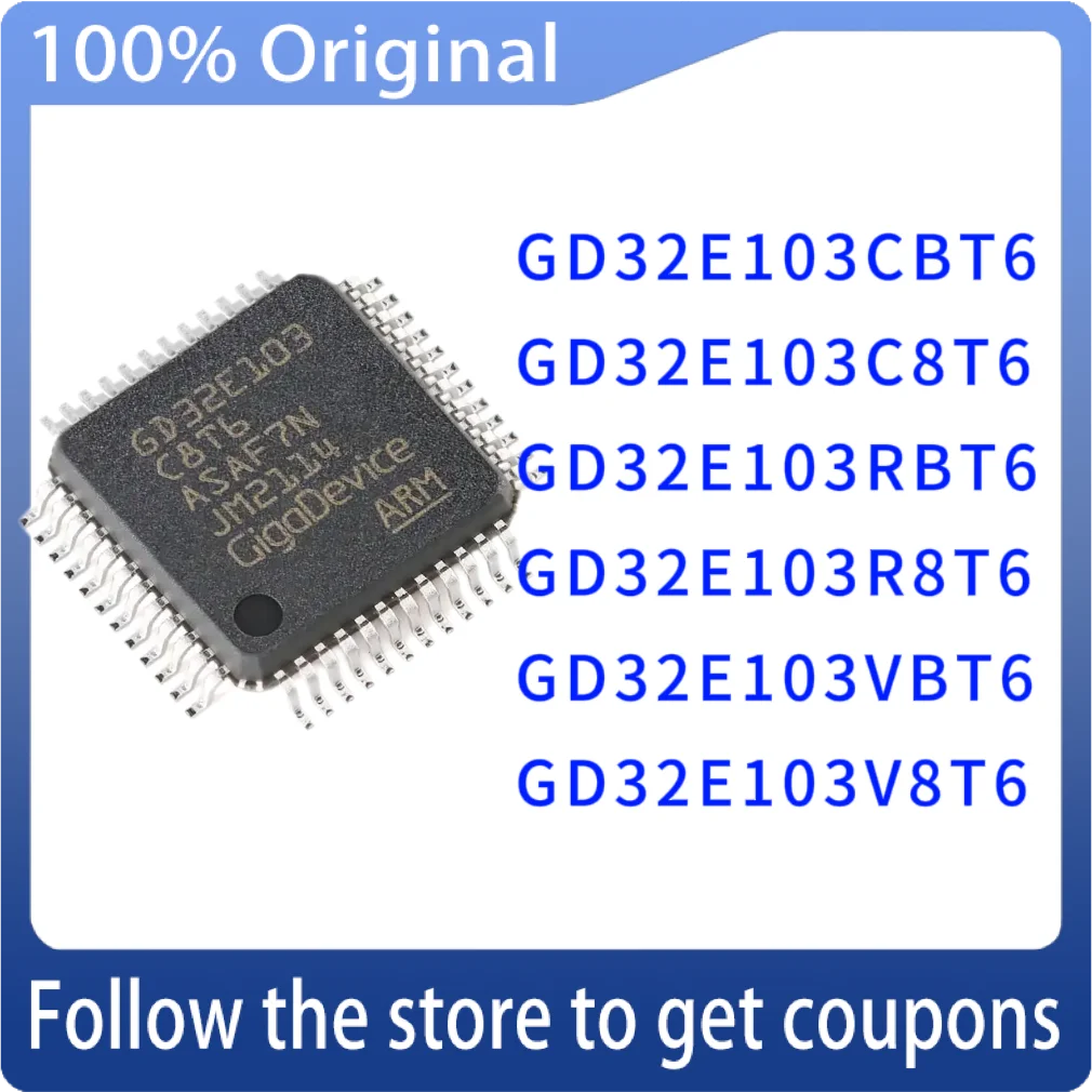 1PCS 100% New GD32E103CBT6  GD32E103C8T6  GD32E103RBT6  GD32E103R8T6  GD32E103VBT6 GD32E103V8T6 LQFP48 Original Chips Ic