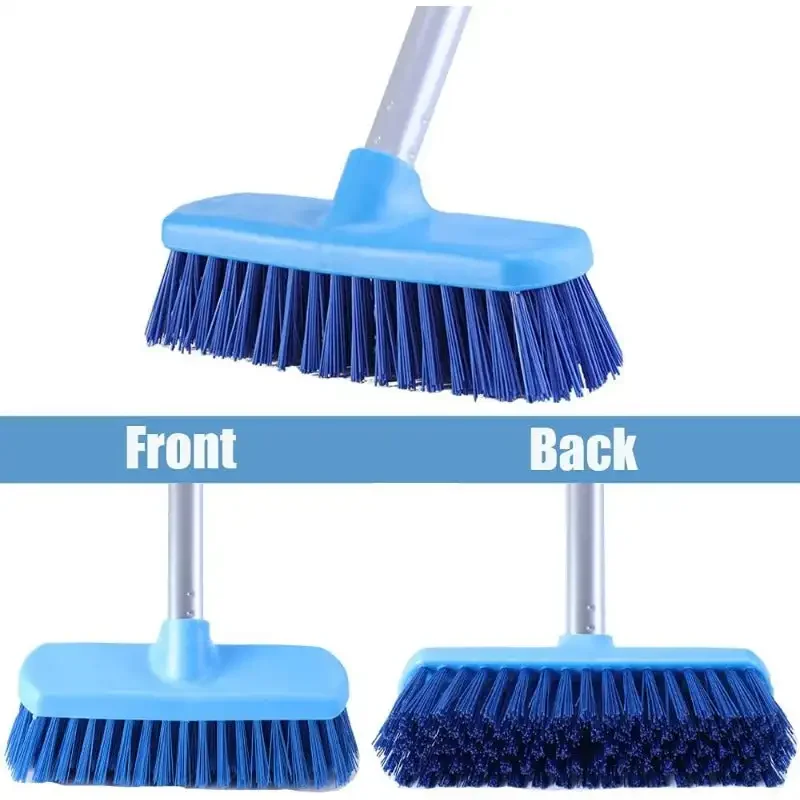 Deck Brush with Long Handle - Floor Scrub Brushes for Cleaning Shower, Stiff Bristle Scrubbing Brush, 50