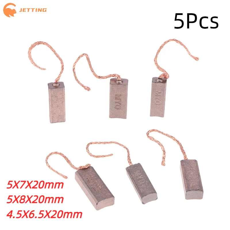 5Pcs Car Generator Brush 5X7X20mm 5X8X20mm 4.5X6.5X20mm Carbon Brush Regulator Rear Outlet Line