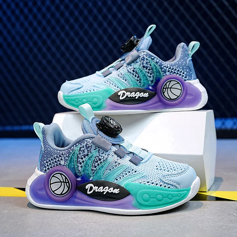 

2025 New Children Sneaker Boys Running Shoes Knit Fabric Breathable Comfortable Kids School Shoes Sports Casual Sneaker for Boy