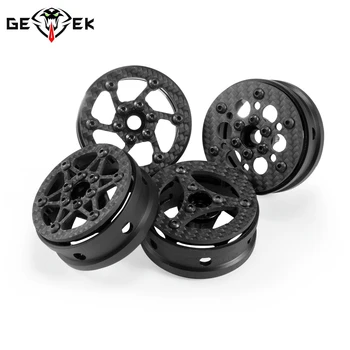 4 pçs 1.9 Polegada rodas de fibra carbono aro para 1/10 rc carro rastreador capra scx10 rr10 tf2 elemento enduro gmade r1 cheater rigs 1.9s diy