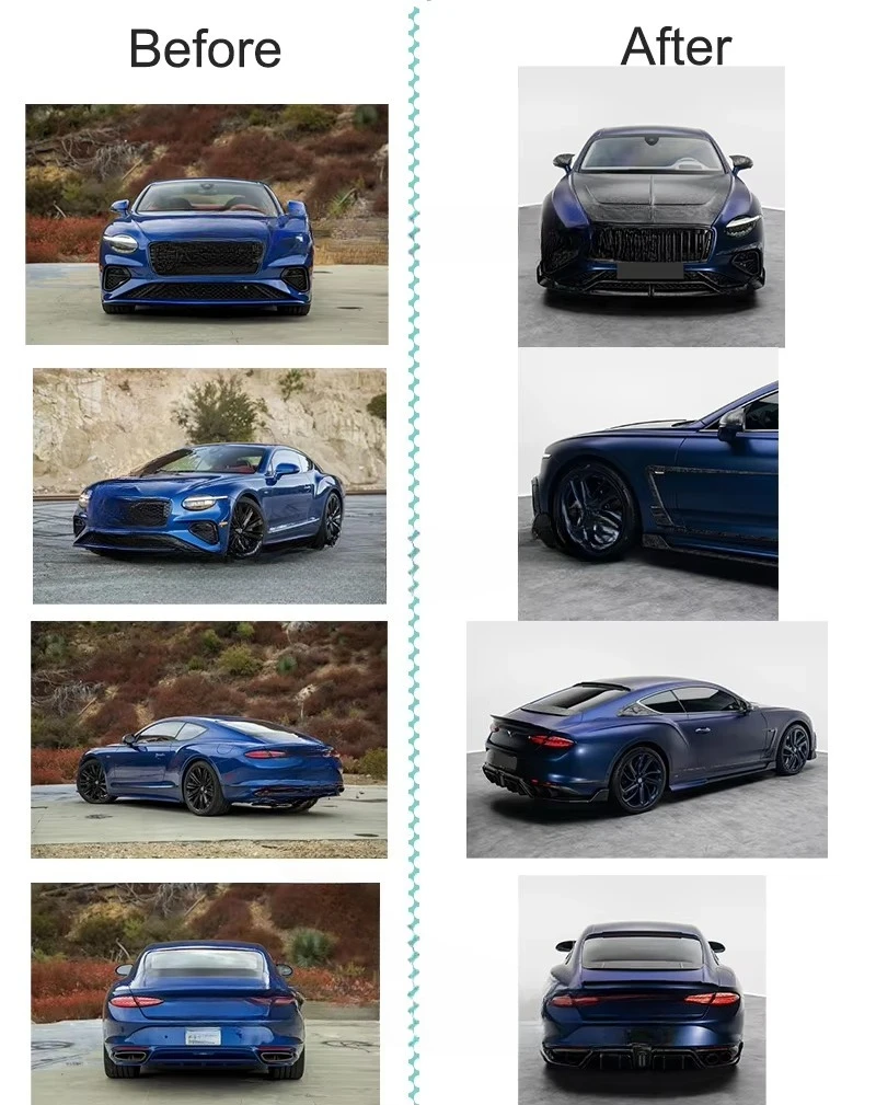 17carbon New 3K Twill Glossy Carbon Fiber Front Engine Bonnet Bolt-On with Clips for Continental GT/GTC 2025
