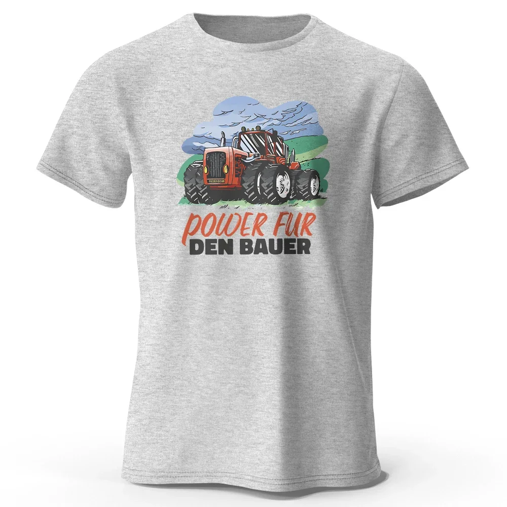 

Men's Power Fur Den Bauer Printed T-Shirt New Vintage Graphic Tees for Men and Women Pure Cotton Casual Tops