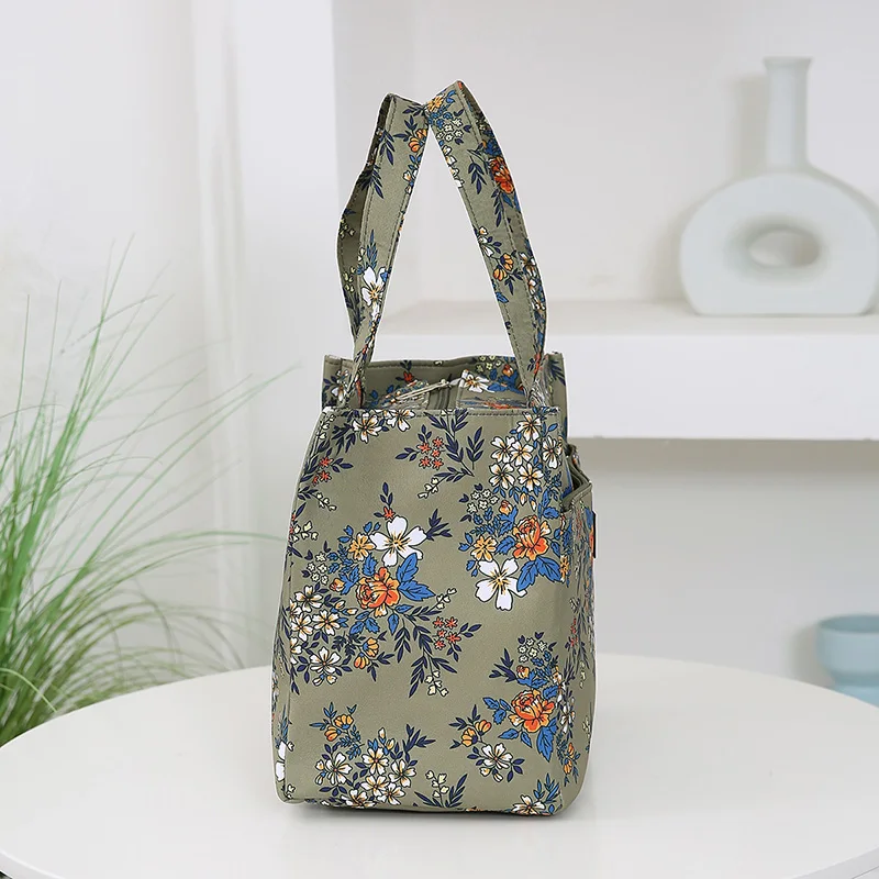 New zipper semi-closed handbag with aluminum foil insulation inside, suitable for work with lunch box bag bento bag,