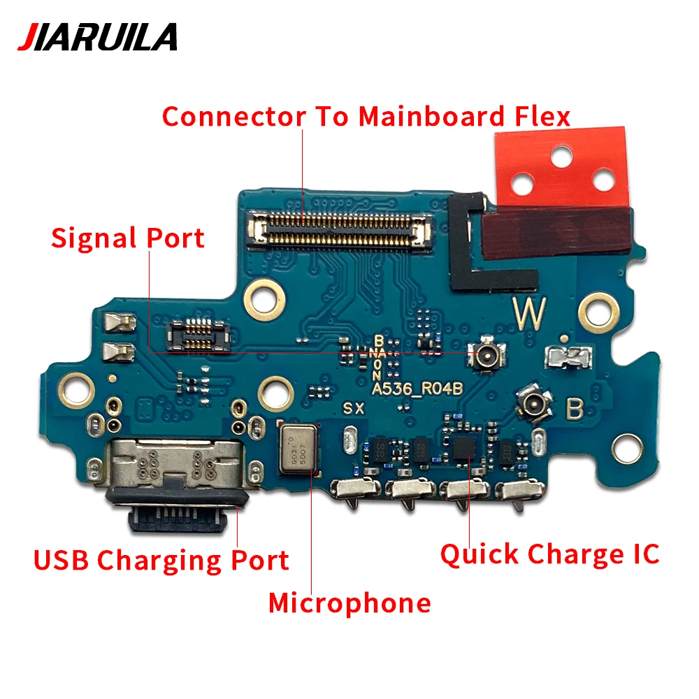 Usb Oplaadstation Socket Jack Connector Flex Kabel Voor Samsung A33 A53 A72 A52 4G A73 5G Oplaadbord Module Met Microfoon