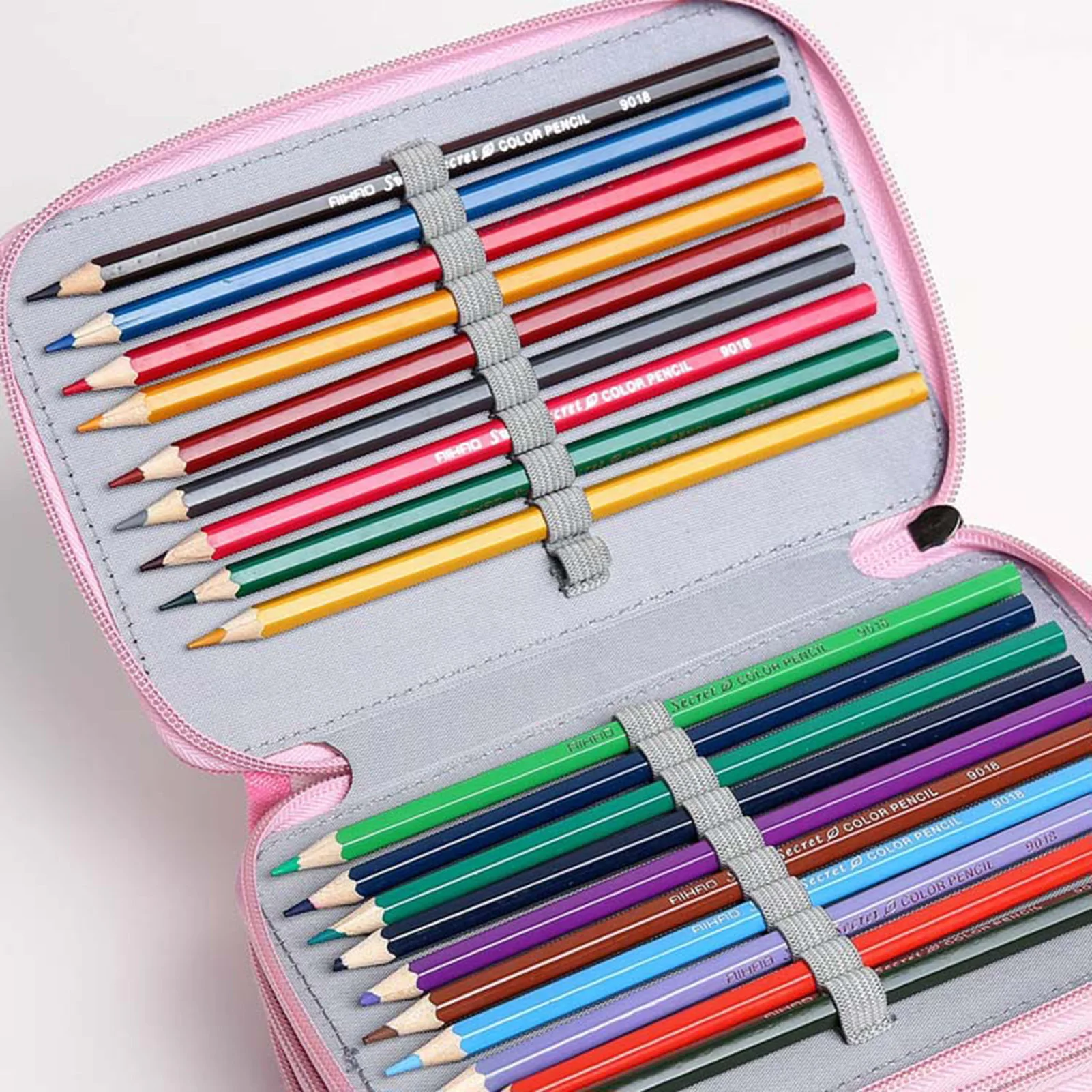 Multiple Slots Color Pencil Case, grande lápis para presentes de Natal e aniversário, desenhos animados, 32, 52, 72 buracos