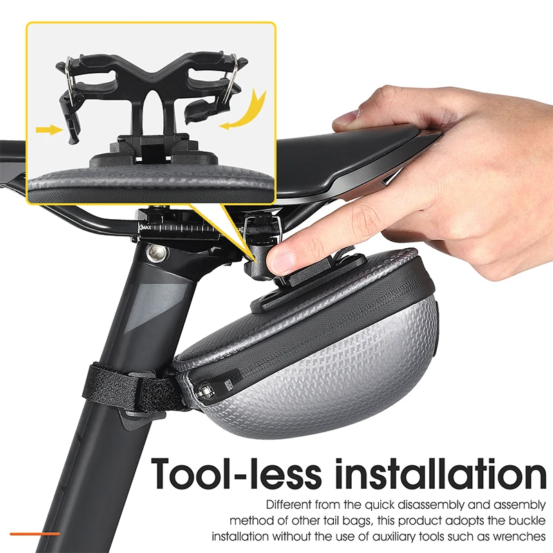 WEST BIKING Mini Portable Bike Saddle Bag Waterproof Hard Shell MTB Road Bicycle Under Seat Bag Cycling Seatpost Saddlebags image 6