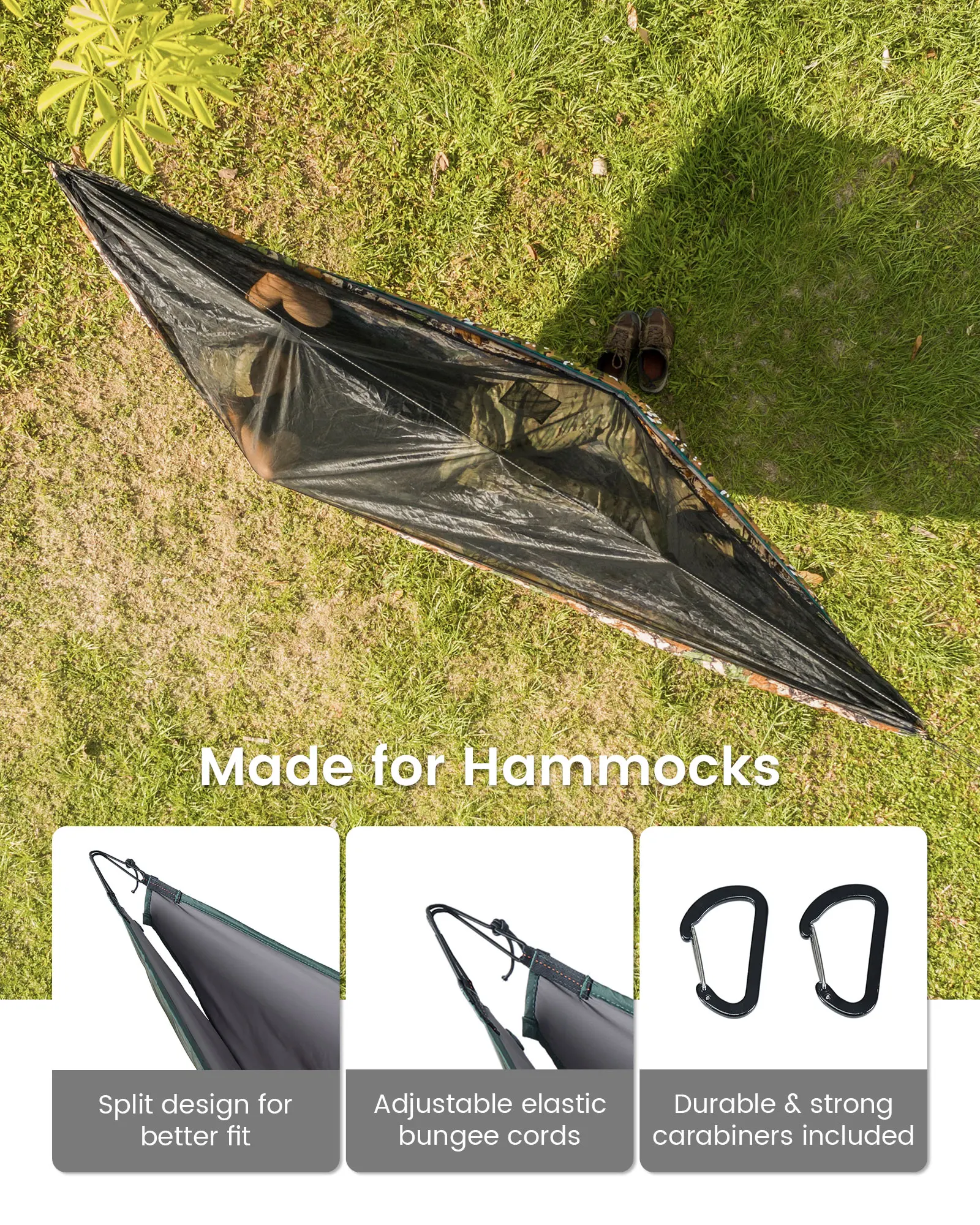 OneTigris Ultralength Hammock Underquilts 3 Season 41 F-68 F/5 C-20 C HIDEOUT Warm Under-Quilt For Camping Hiking Backpacking