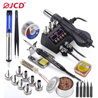 JCD 2 in 1 750W Soldering Station LCD Digital display Rework Welding Station for cell-phone BGA SMD IC Repair Solder tools 8898