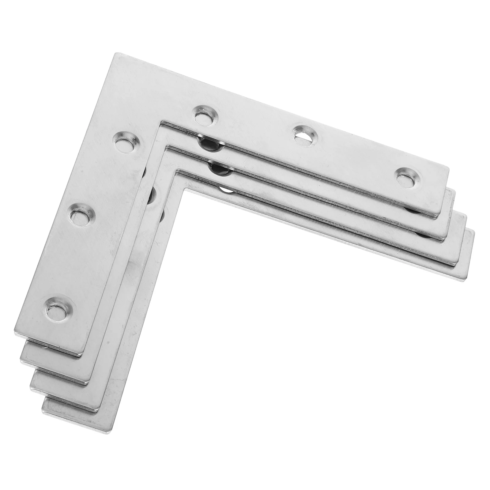 

4Pcs L-Shaped Stainless Steel Brackets Flat Corner Brace Heavy Duty Mending Plates for Wood Flat Corner Brace Mending Plate