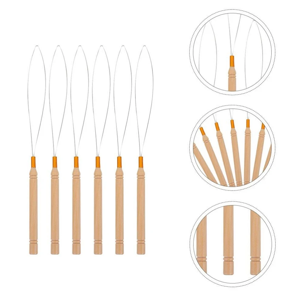 

1-5PCS Pulling Hook Needle Used For Silicone Microlink Beads And Feathers Micro Rings Loop Tool Loop Threader Wire Pulling Hook
