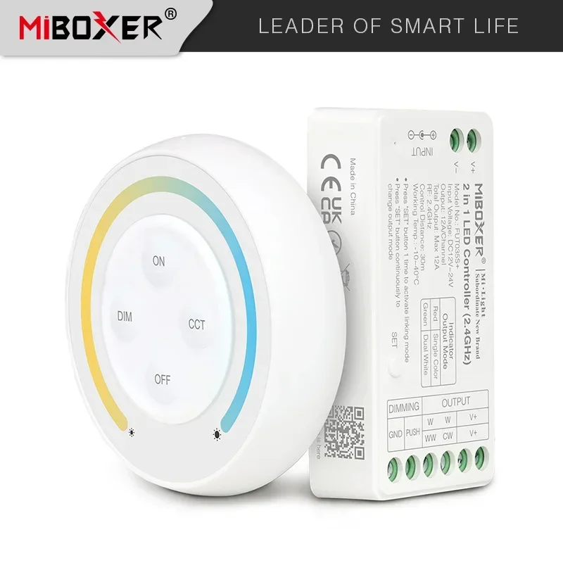 Miboxer  FUT035SA+ 2 in 1 Single color and CCT//FUT037SA+3 in 1 RGB/RGBW/RGBCCT LED Controller Kit DC12-24V