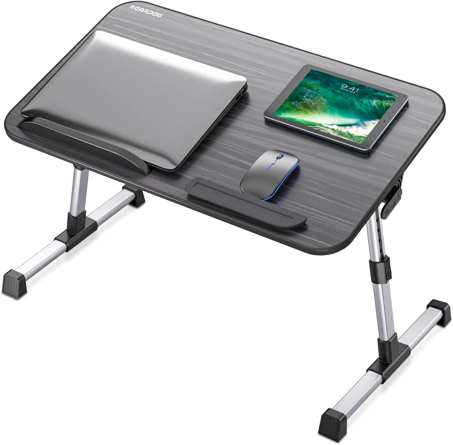 

Adjustable Laptop Bed Tray Table with Foldable Legs, Portable Standing Desk for Sofa Couch Floor - Large Size