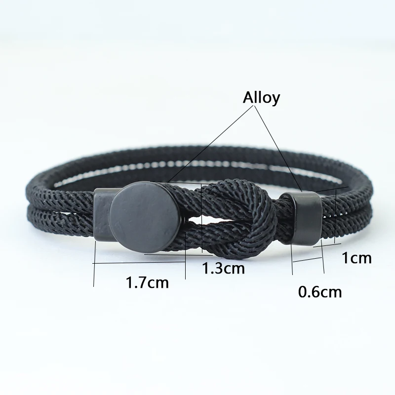 New Novel Men Rope Bracelet Double Layer 4mm Nylon Cord Chain Braclet 3 Sizes Lucky Red Thread Pulseria Gift For Him Accessories