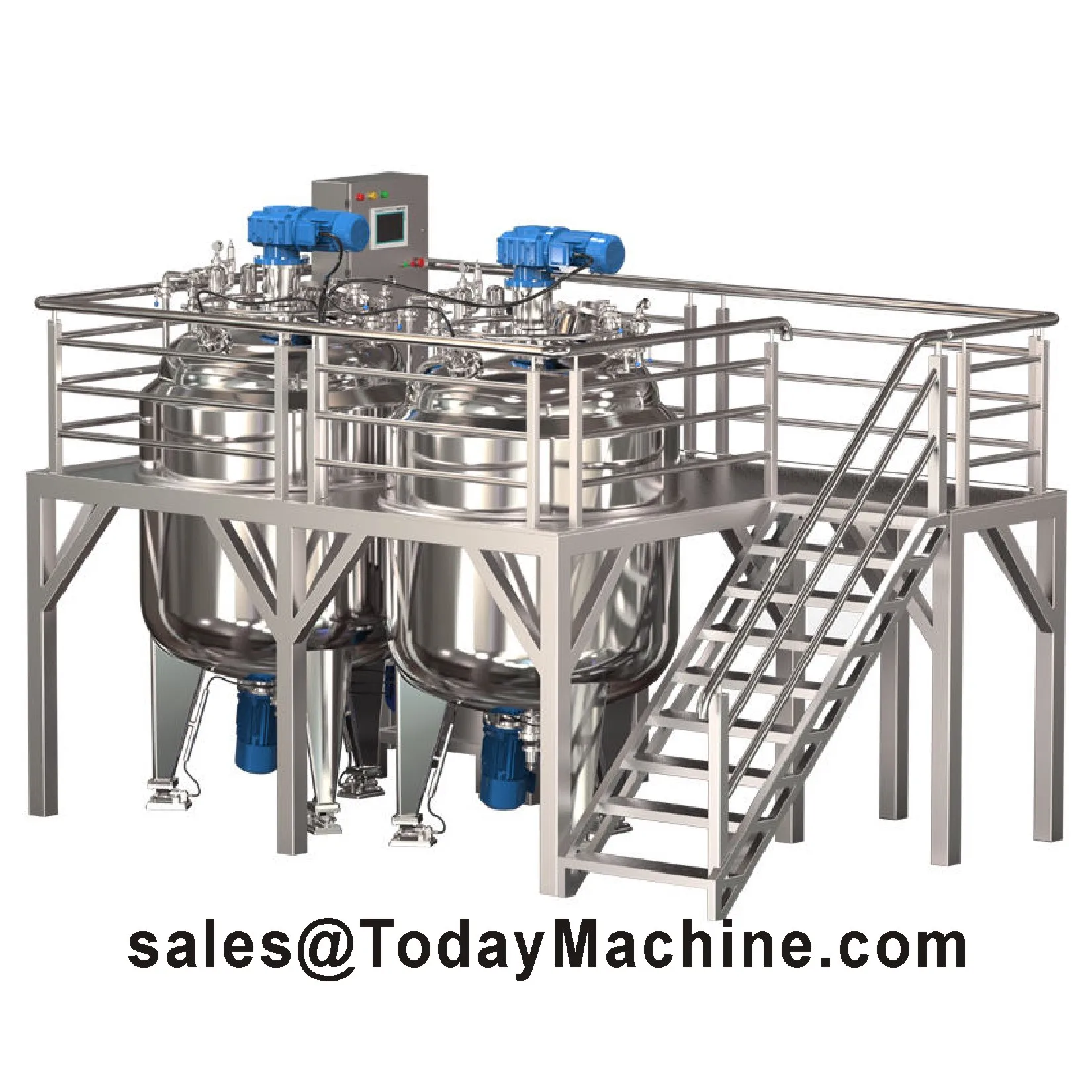 Integrated Mixing Tank with Water and Oil Pot for Cosmetic Production with Complete Function and Simple Operation
