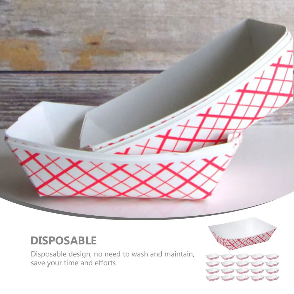 

50Pcs Lovely Snack Boats Decorative Food Tray Set Easy Storage No Wash Needed for Home Parties Events Compact Disposable Dessert