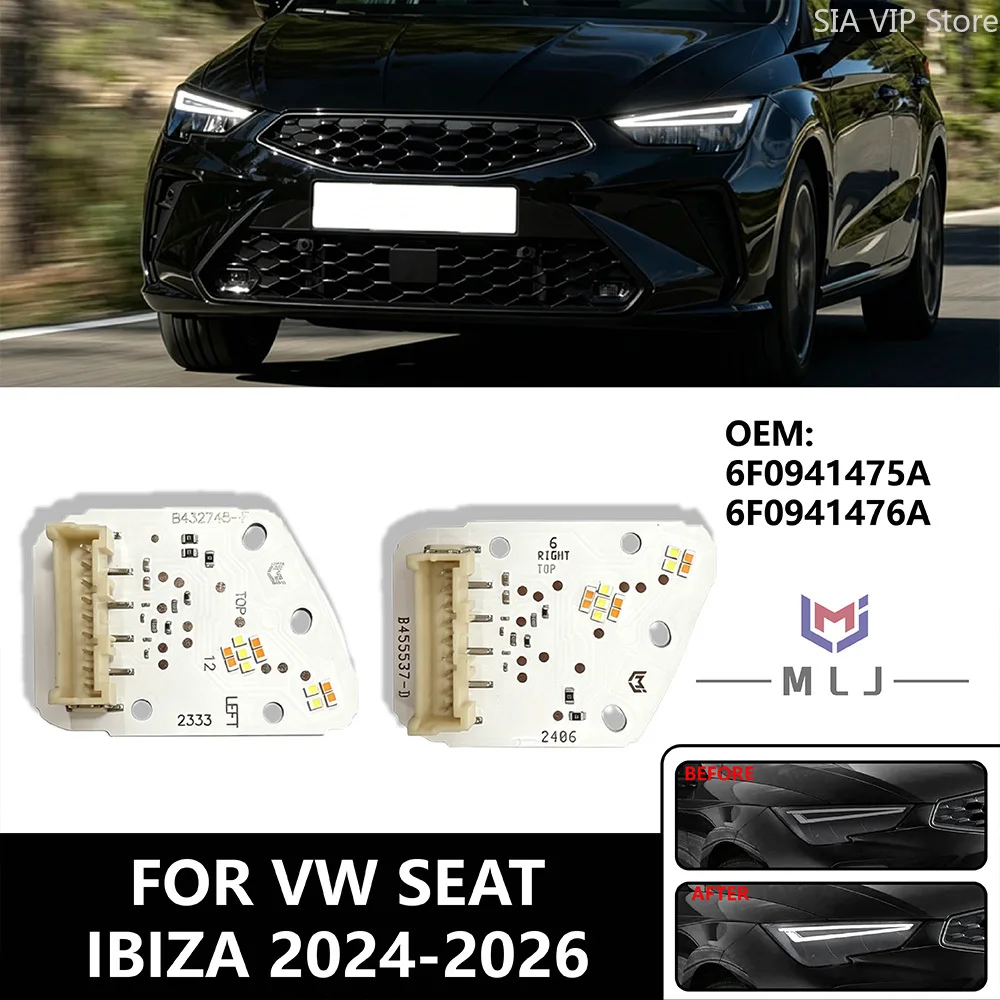 

Car Accessories For VW Seat Ibiza 2024-2026 OEM 6F0941475A 6F0941476A LED Angel Eyes DRL Chip Module Daytime Running Light DRL
