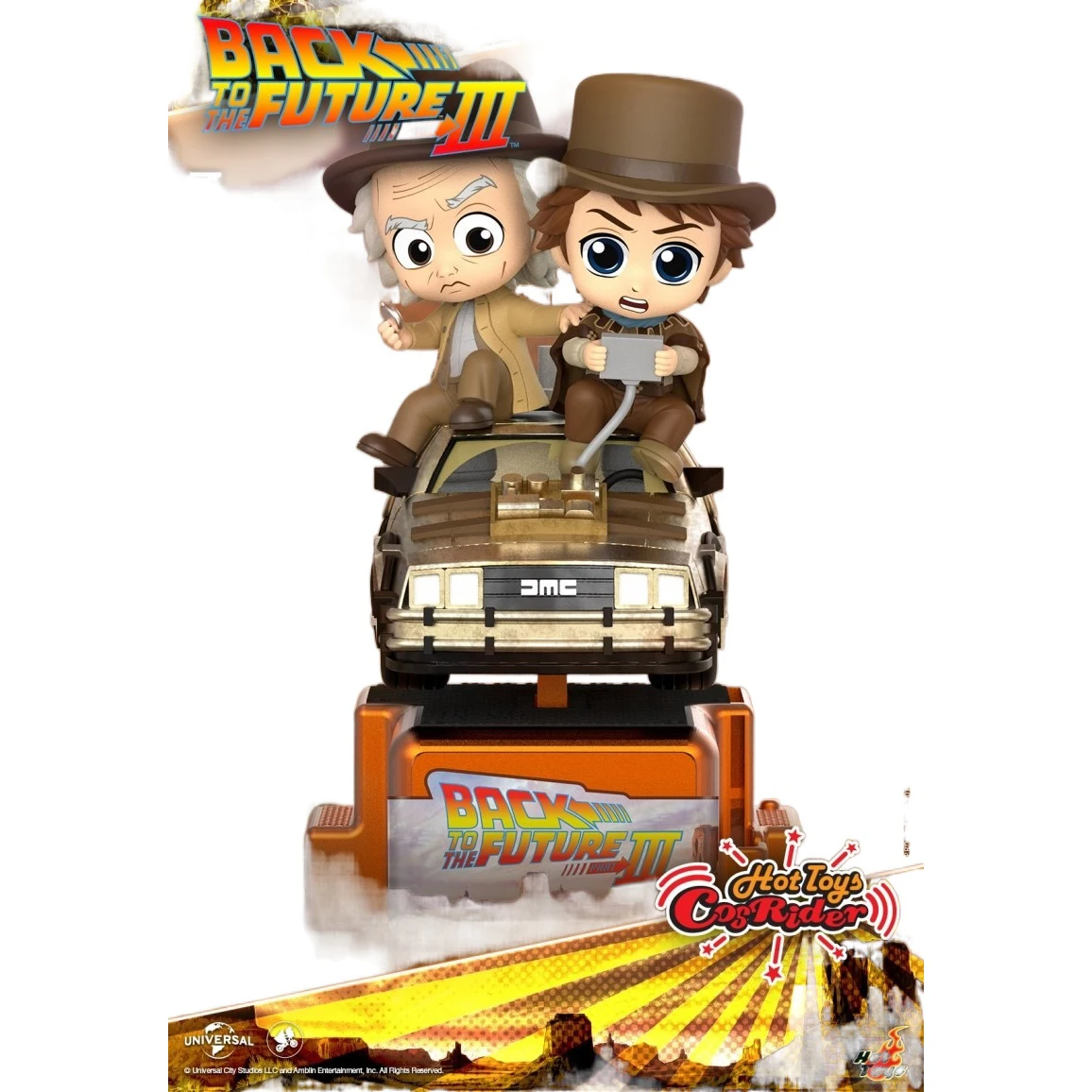 In Stock Original Hot Toys CSRD022 BACK TO THE FUTURE Doc Brown Electric Rocking Car Movie Character Model Collection Artwork