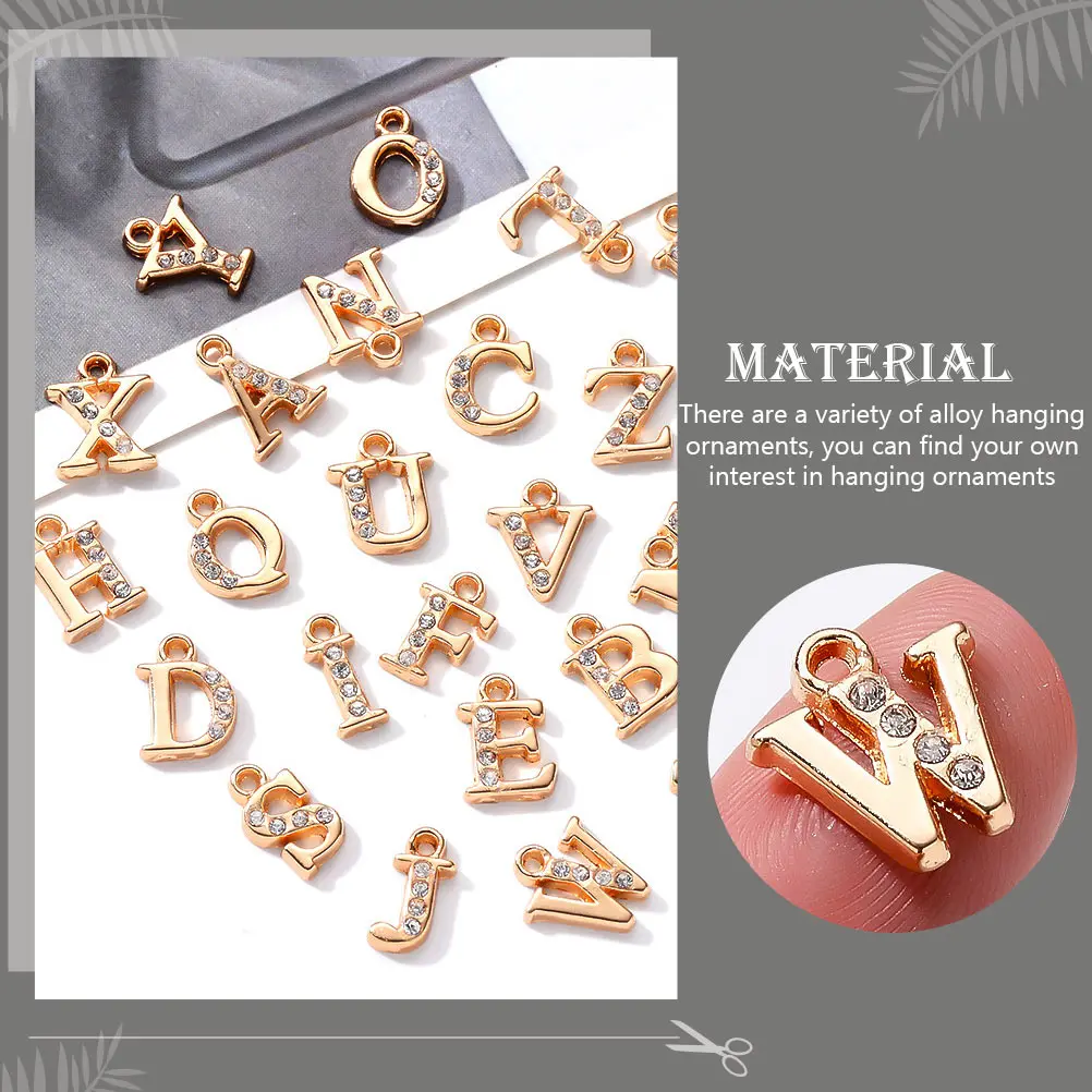 

26 Pcs Pendant A- Charm Decorative Necklace Bracelet Keychain DIY Jewelry Exquisite Charm Pendant Making Accessories