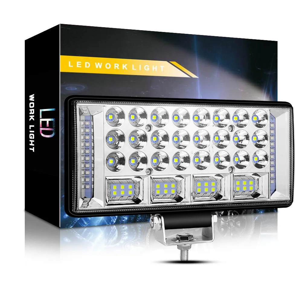 

Car LED working light 8-inch large field of view 68LED red and blue flash day running auxiliary lights modified driving lights