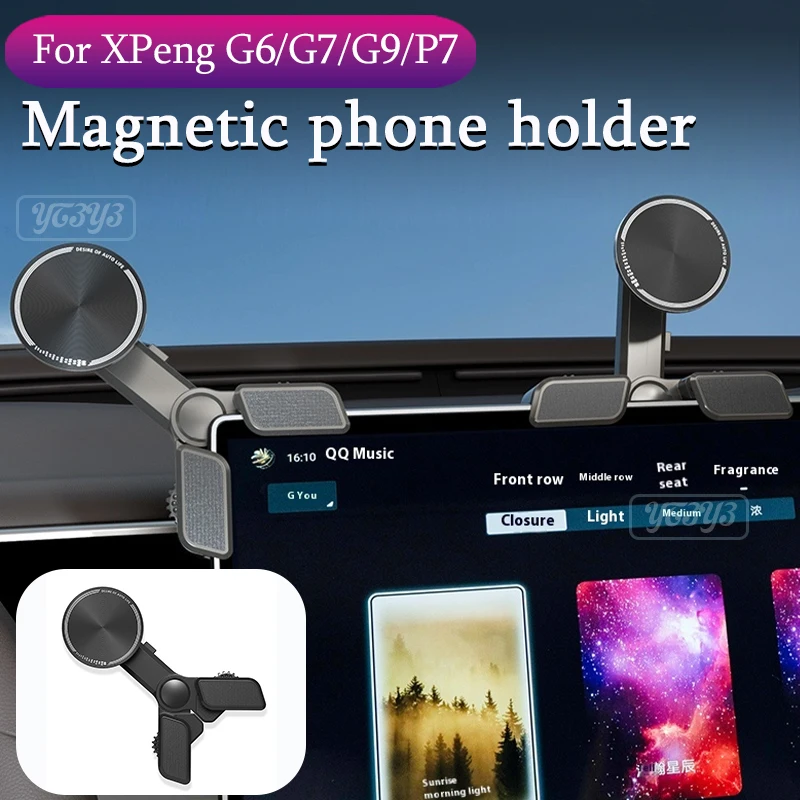 

For XPeng G6 G7 G9 P7 Car Magnetic Phone Holder Gravity Phone Navigation Clip Car Interior Modification Accessories