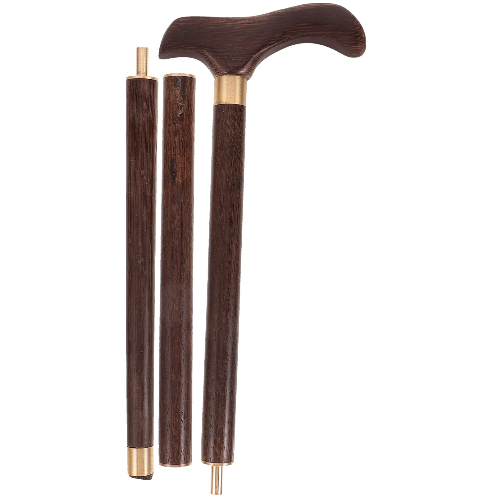 

Wooden Nonslip Walking Sticks Elderly Walking Stick (Chicken Wing Three-Section Grip Trekking Pole Detachable Cane Mountain