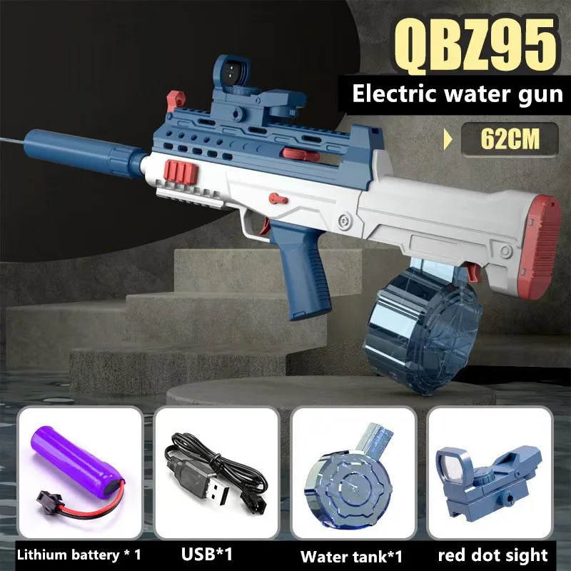 Pistola de agua eléctrica M416, juguete de pistolet para disparar, completamente automático, diversión al aire libre en la playa, regalo para niños,