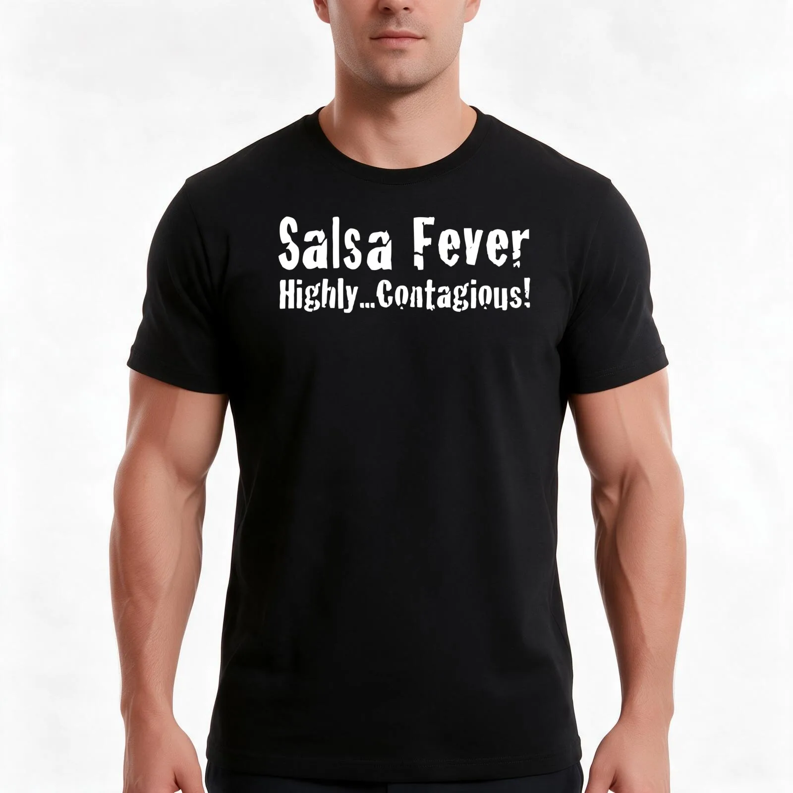 Salsa Fever - Highly Contagious! T-Shirt Summer Casual Cotton Tee Unisex Men Women
