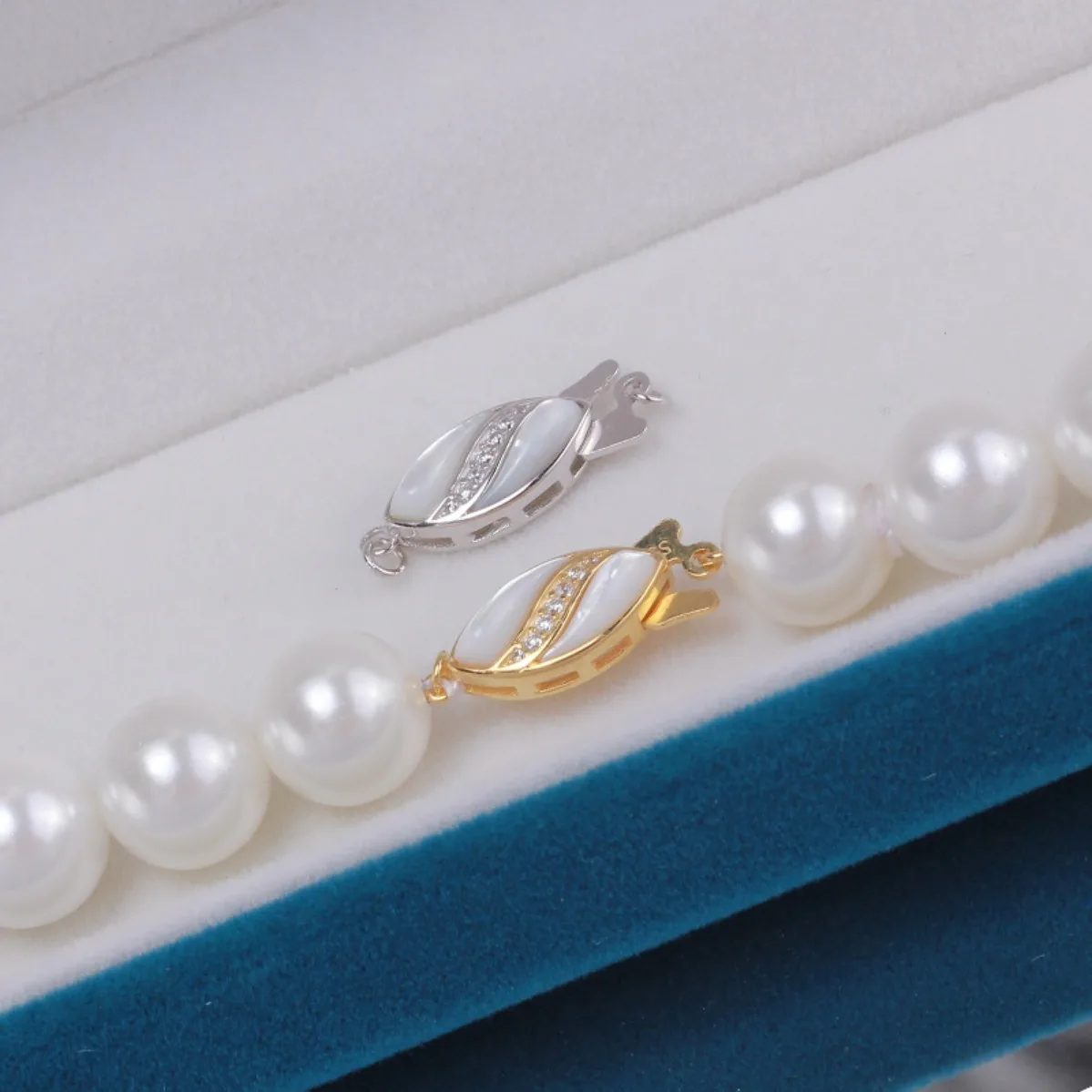 S925 Sterling Silver Marquise Shell Single Row Toggle Clasp DIY Pearl Necklace Bracelet Beaded Jewelry Making Supplies